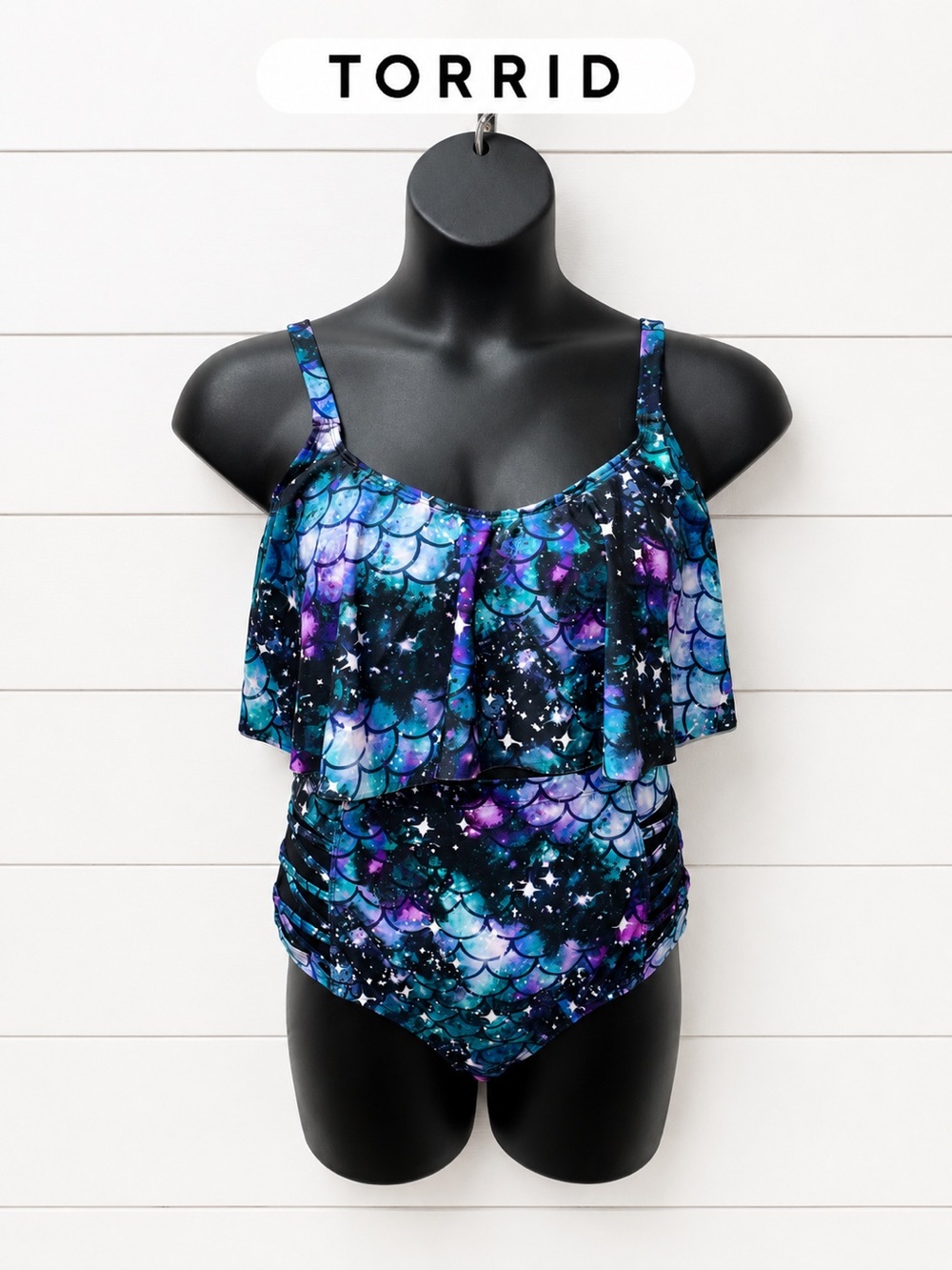TORRID Galaxy Mermaid Print One-Piece Swimsuit Size 0